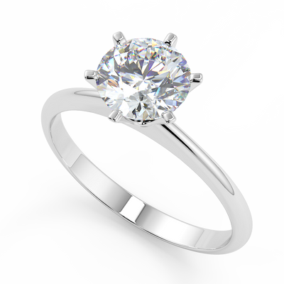 Solitär Ring Diamant  Platin - R973