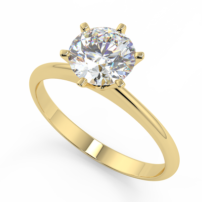 Solitär Ring Diamant Gelbgold - R973