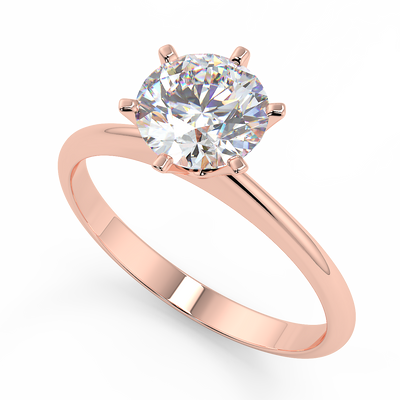 Solitär Ring Diamant Roségold - R973
