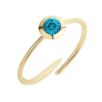 Birthstone Ring März 375er (9kt) Gelbgold mit Aquamarin hellblau 0.30ct