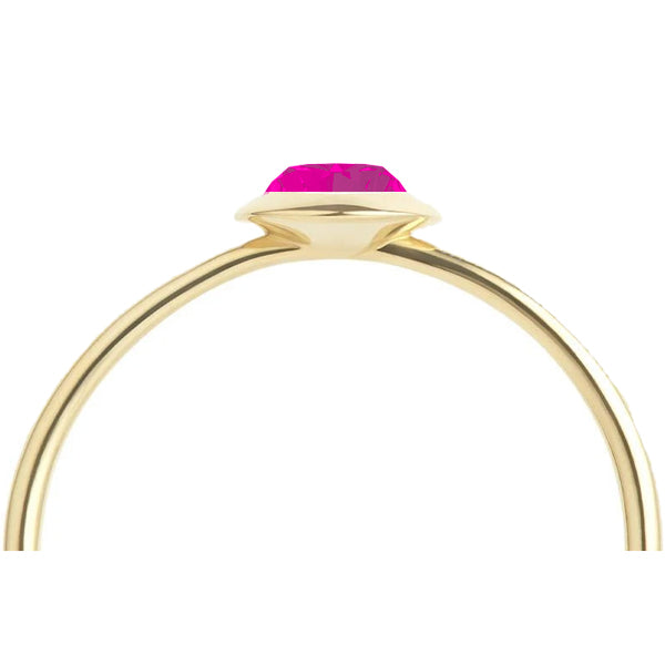 Birthstone Ring Oktober 375er (9kt) Gelbgold mit Pink Turmalin 0.30ct