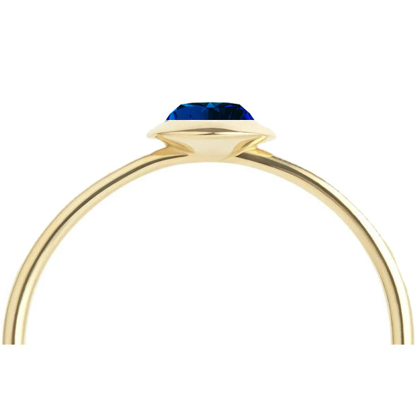 Birthstone Ring September 375er (9kt) Gelbgold mit blauer Saphir 0.30ct