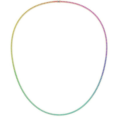 Tennis Halskette Gelbgold Rainbow