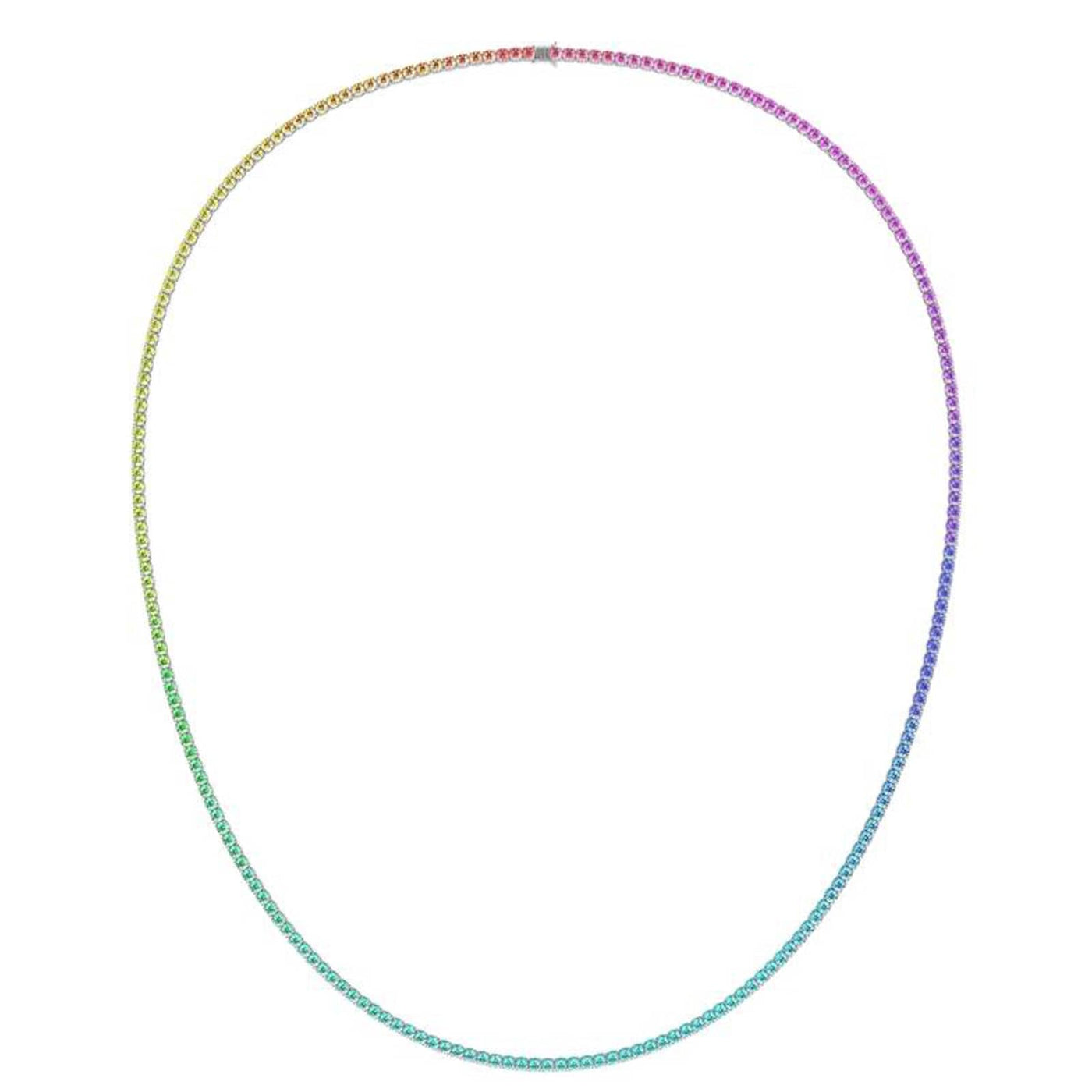 Tennis Halskette Weißgold Rainbow