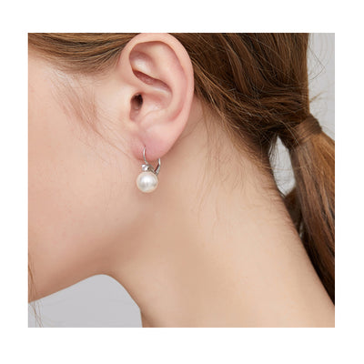 Diamant Ohrstecker Ohrringe Damen mit Süßwasser perlen Ø8mm und Diamanten - RbORP2