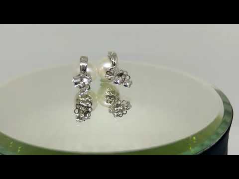 Diamant Ohrstecker Ohrringe Damen mit Süßwasser perlen Ø8mm und Diamanten - RbORP1
