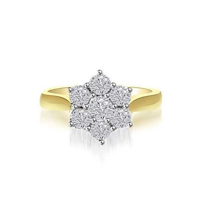 Cluster Ring Diamant Gelbgold R132