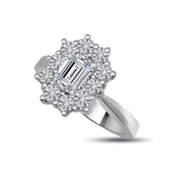 Diamant Cluster Ring   Platin  R184
