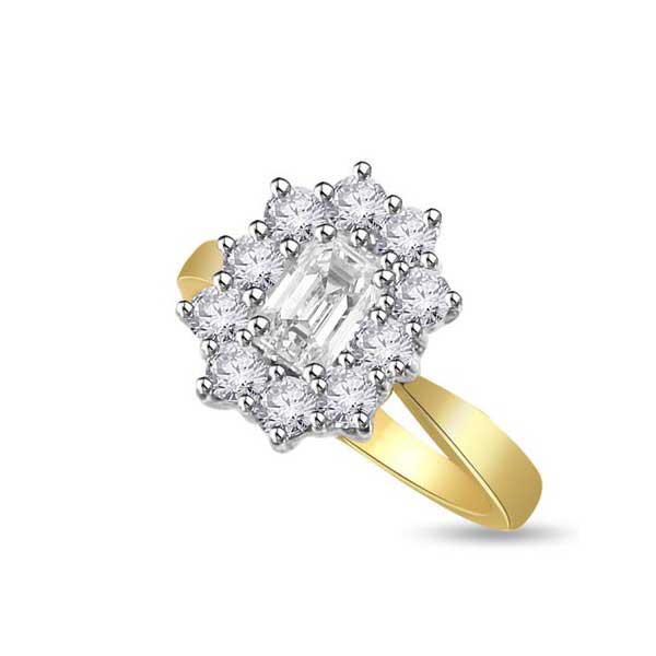 Cluster Ring  Diamant Gelbgold R184