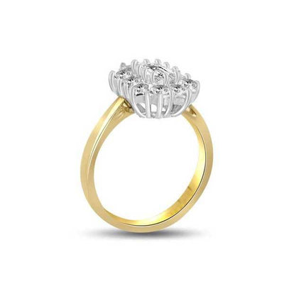 Cluster Ring  Diamant Gelbgold R184