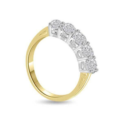 Halb Eternity Ring Diamant Ring Gelbgold - R110