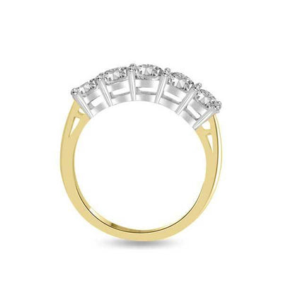Halb Eternity Ring Diamant Ring Gelbgold - R110