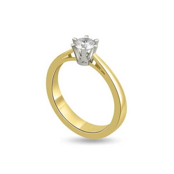 Solitär Ring Diamant  Gelbgold R102