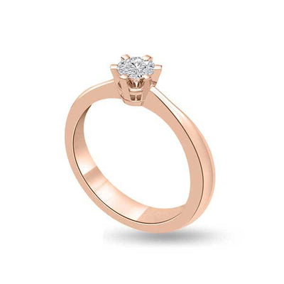 Solitär Ring Diamant  Roségold R136