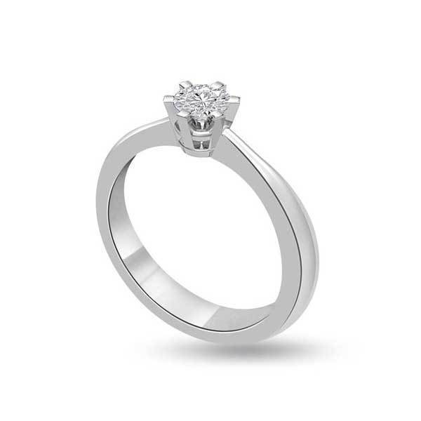 Solitär Ring Diamant Platin  R136