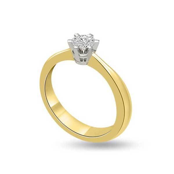 Solitär Ring Diamant  Gelbgold R136