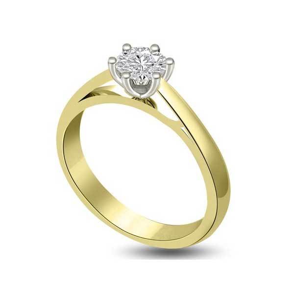 Solitär Ring Diamant  Gelbgold R255