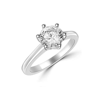 Solitär Ring Diamant  Weibgold R849