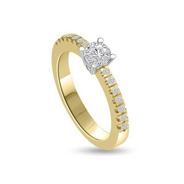 Solitär Ring Diamant  Gelbgold R128