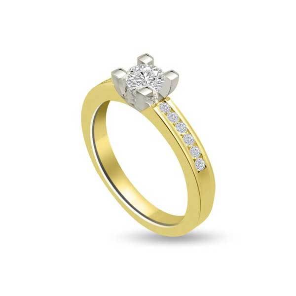 Solitär Ring Diamant  Gelbgold R196