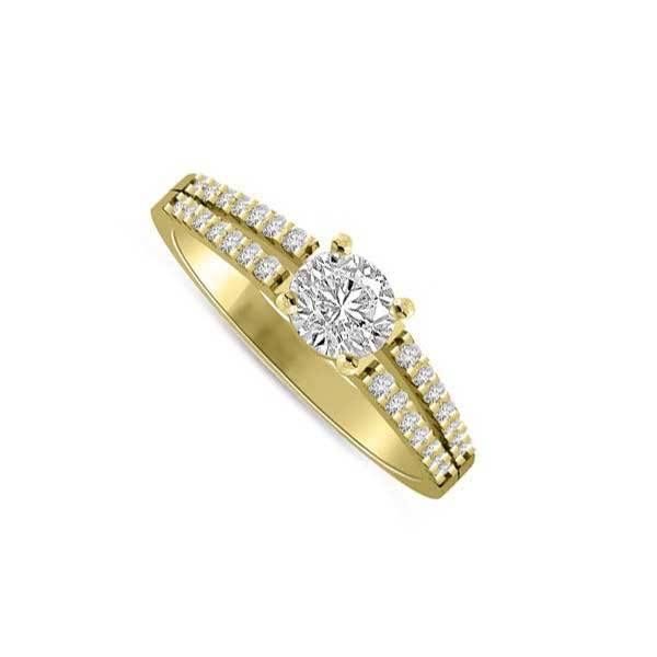 Solitär Ring Diamant  Gelbgold R281