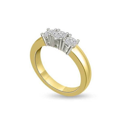 Trilogie Diamant Ring Gelbgold R104