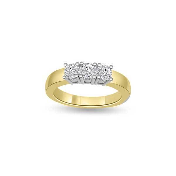 Trilogie Diamant Ring Gelbgold R104