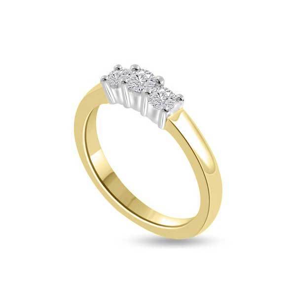 Trilogie Diamant Ring Gelbgold R108