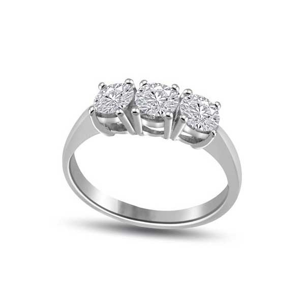 Trilogie Diamant Ring   Weißgold R137