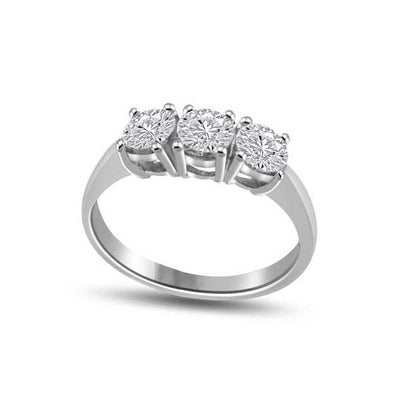 Trilogie Diamant Ring   Weißgold R137