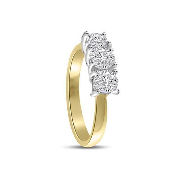 Trilogie Diamant Ring   Gelbgold R137