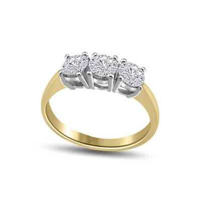 Trilogie Diamant Ring   Gelbgold R137