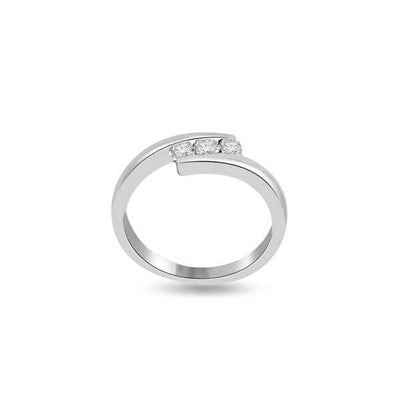 Trilogie Diamant Ring   Weißgold R161