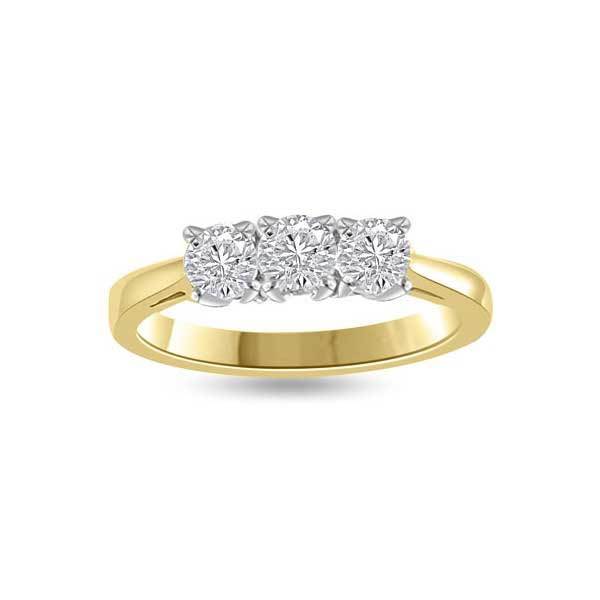 Trilogie Diamant Ring   Gelbgold R193