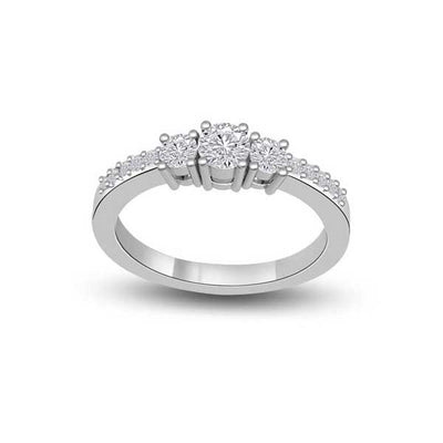 Trilogie Diamant Ring   Platin  R235