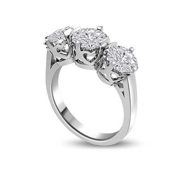 Trilogie Diamant Ring   Platin  R273
