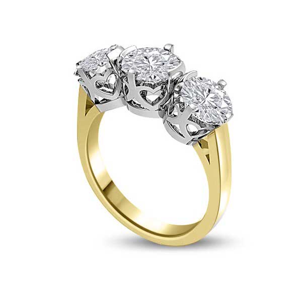 Trilogie Diamant Ring   Gelbgold R273