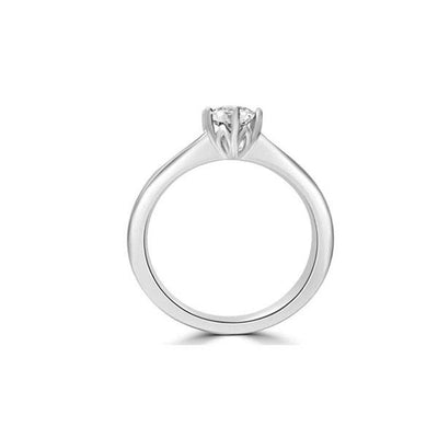 Solitär Ring Diamant  Weibgold R849