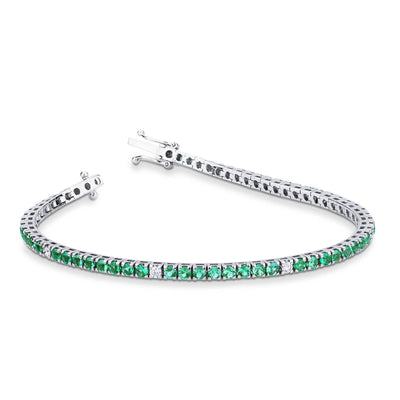 Tennis Armbänd mit Smaragd und Diamant 3.00ct