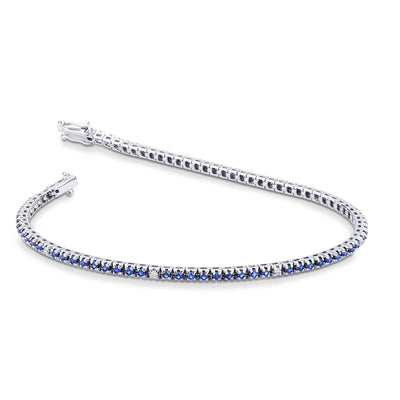Tennis Armband Blau Saphir mit Diamanten - 1.50kt